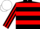 Silk - Black, Red hoops, striped sleeves, White cap
