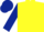 Silk - Yellow dark blue and yellow emblem dark blue sleeves and cap