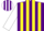 Silk - Purple, white 'SBS', yellow stripes on white sleeves, purple c