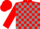 Silk - Red and grey blocks, red cap