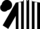 Silk - Black and white stripes, black cap