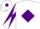 Silk - WHITE, purple diamond, diabolo on sleeves, purple diamond on cap