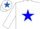 Silk - White, Royal Blue Star, Blue Star