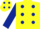 Silk - Yellow, Dark Blue spots, sleeves and spots on cap