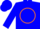 Silk - Electric Blue, Fluorescent Orange Circle and 'DA', Orange