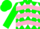 Silk - Green and White Diamonds, Pink Chevrons on Green Sleeves
