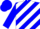 Silk - Blue, White Diagonal Stripes