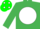 Silk - EMERALD GREEN, white disc, em. green cap, white spots