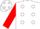 Silk - White and Red Halves, White spots on Red Sleeves, White and Red