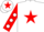 Silk - White, Red star, Red sleeves, White spots, White cap, Red star