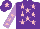 Silk - Purple, Pink stars, Mauve sleeves, Pink stars, Purple cap, Pink star