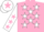 Silk - PINK, White stars, White sleeves & Pink stars, White cap & Pink star