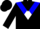 Silk - Black, blue chevron, white triangle, blu