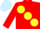 Silk - Red, large Yellow spots, light blue cap