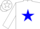 Silk - WHITE, French blue star, black bars on French blue