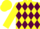 Silk - Yellow and Maroon Diamonds, Yellow Sleeves, Maroon Ca