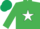 Silk - Emerald Green, White star, dark green cap
