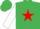 Silk - Emerald Green, Red star, White sleeves