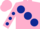 Silk - Pink, large Dark Blue spots, Pink sleeves, Dark Blue spots