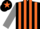 Silk - Black and Orange stripes, Grey sleeves, Black cap, Orange star
