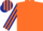 Silk - Orange, Dark Blue and Orange striped sleeves and cap