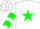 Silk - White, Green Star, Green Chevrons on Sleeves