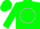 Silk - Green, White 'PM' Inside White Circle