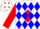 Silk - White, White 'S&H' on Blue and Red Diamond, Blue Diamonds on Red sleeves