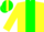 Silk - Yellow, Green Circled ' B F ', Green Stripe on Yellow sleeves