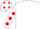 Silk - WHITE, red spots on sleeves & cap