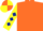 Silk - Orange, Yellow sleeves, Dark Blue diamonds, Orange and Yellow quartered cap