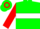 Silk - Green, red checks, green 'BJM' on white hoop, red sleeves, green and red c