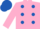 Silk - Hot pink, royal blue spots, hot pink and royal blue cap