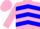 Silk - Hot pink, sapphire blue chevrons, hot pink cap