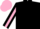 Silk - Black, pink stripe on sleeves, pink cap