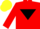 Silk - Red, Black inverted triangle, yellow cap
