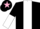 Silk - Black, White stripe, halved sleeves, Black cap, Pink star