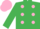 Silk - Emerald Green, Pink spots, Emerald Green sleeves, Pink cap