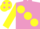 Silk - Mauve, large Yellow spots and sleeves, Yellow cap, Mauve spots