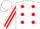 Silk - White, Red spots, striped sleeves, White cap