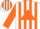 Silk - White, Orange Triangle, Orange Stripes on Sleeves, W