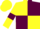 Silk - Yellow and Maroon (quartered), Yellow sleeves, Maroon armlets