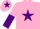 Silk - Pink, Purple star, halved sleeves and star on cap