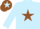 Silk - LIGHT BLUE, brown star, brown armlet, brown cap, light blue star
