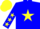 Silk - Blue, yellow star, yellow stars on sleeves, blue and yellow cap