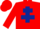 Silk - Red dark blue cross of Lorraine