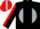 Silk - Black, red emblem in silver disc, black stripe