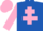 Silk - Royal Blue, Pink Cross of Lorraine, sleeves and cap