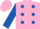 Silk - Hot Pink, Royal Blue spots, Royal Blue Bars on Sleeves, Hot Pink Cap