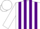 Silk - White, Purple Vertical Stripes, Purple 'Z'